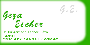 geza eicher business card